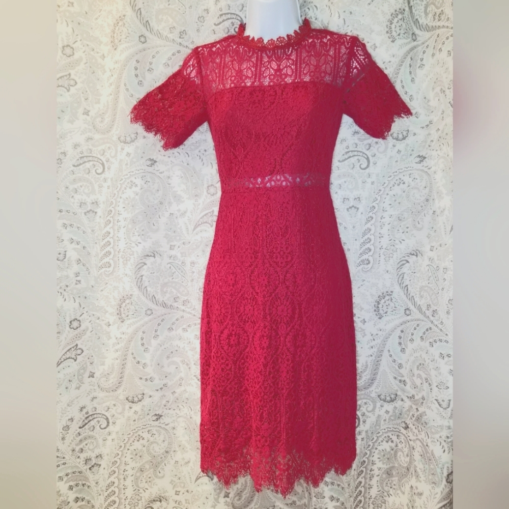 Francesca's miami XXS dark pink lace dress